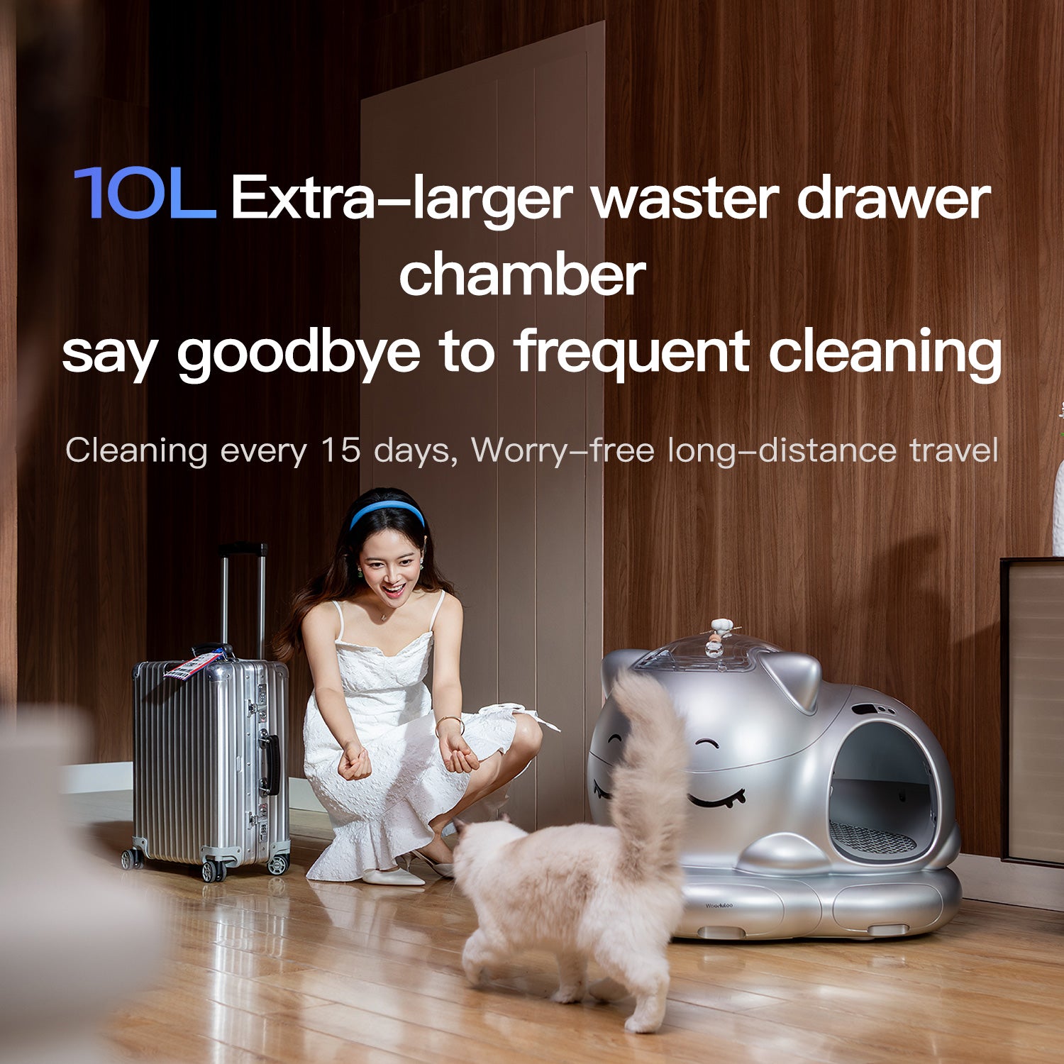 Woohuloo Smart cat litter box - Silver