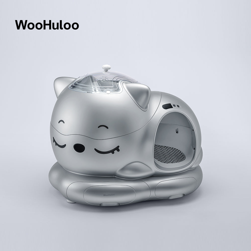 Woohuloo スマート猫用トイレ - シルバー